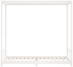 Estrutura de cama infantil 80x200 cm pinho maciço branco