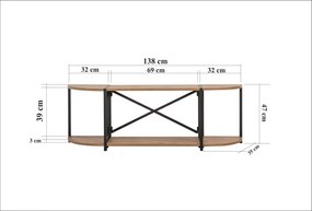 Móvel TV Sky – Pinho Atlântico Preto – 138x47x35 cm
