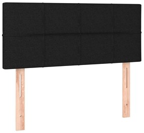 Cabeceira de cama c/ luzes LED tecido 100x5x78/88 cm preto