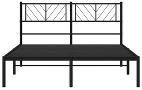 Estrutura de cama com cabeceira 120x190 cm metal preto