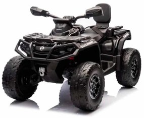 Moto 4 elétrica para crianças 12V Can Am Outlander 4x4 com controlo remoto, rodas Espuma EVA, assento couro Carga até 50Kg Preta