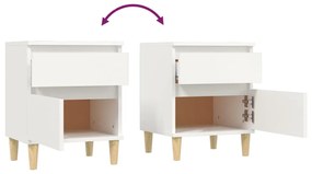 Mesas de cabeceira 2 pcs 40x35x50 cm branco