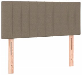 Cama box spring + colchão/LED 90x190cm tecido cinza-acastanhado