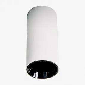 Aplique De Teto Led De Superfície Redondo Ø7,2 Cm Para Exterior Em Alumínio Luisiana Branco - Preto & Branco Neutro 3500k & 10 W & 38º - Sklum