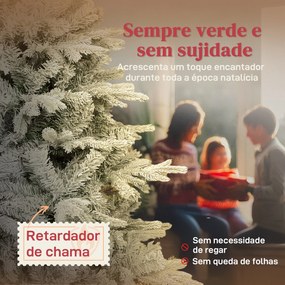 Árvore de Natal Artificial 150 cm com neve com 828 Ramos Base Dobrável e Fácil de Montar Verde