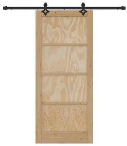Porta Deslizante vidaXL com Conjunto de Ferragens 86x198.5 cm Madeira