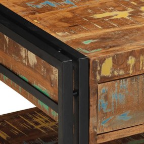 Mesa de centro multicor 90x50x38 cm madeira maciça recuperada