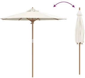 Parasol de Jardim Creme Branco 217x230 cm Bambu