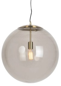 Candeeiro de suspensão moderno latão com vidro fumê 50 cm - Ball Moderno,Retro