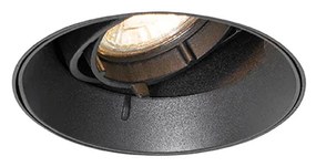 Foco embutido moderno preto GU10 redondo sem moldura - Oneon