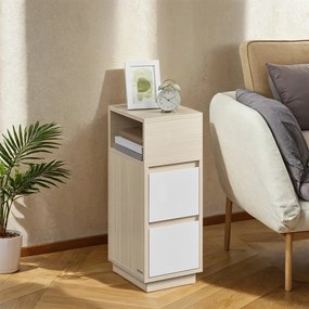 Conjunto de 2 mesas de cabeceira 30 x 25 x 65 cm bege + branco
