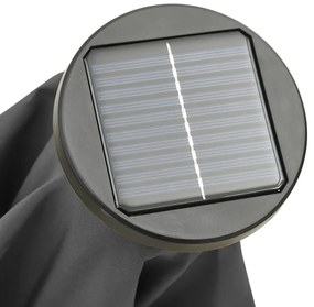 Guarda-sol de jardim c/ luzes LED 200x211 cm alumínio antracite