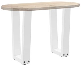 Pés para mesa de centro em V 2 peças Branco 28x(42-43,3) cm Aço