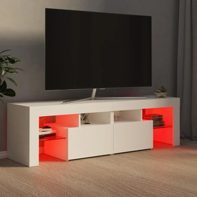 Móvel de TV com luzes LED 140x36,5x40 cm branco