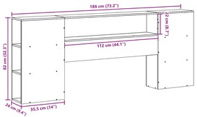 Cabeceira com arrumação 180 cm pinho maciço castanho-mel