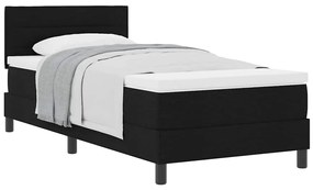 Cama Box Spring com Colchão Preta 90x200 cm Tecido