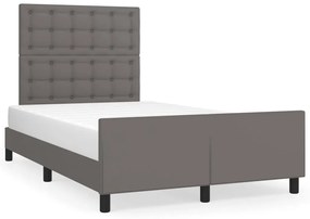 vidaXL Estrutura de cama sem colchão 120x190cm couro do falso cinzento