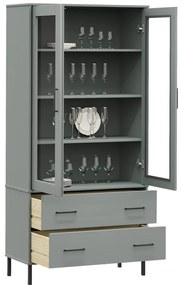 Estante c/ pernas metal 85x35x172,5 cm madeira OSLO cinzento