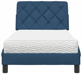 Cama com colchão 90x190 cm tecido azul