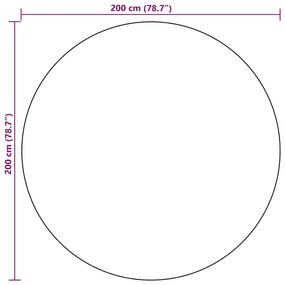 Tapete de exterior Ø200 cm ARAKIL PP branco e preto
