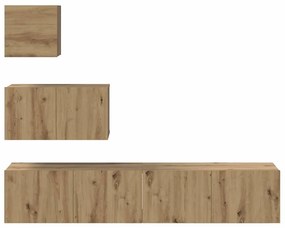 Conjunto de móvel de TV 4 pcs carvalho artisiano