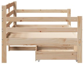 Sofá-cama com gavetas 90x200 cm madeira de pinho maciça