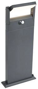 Luminária de Poste Exterior Cinzento Escuro com Sensor de Movimento 60cm IP54 Solar - Judge