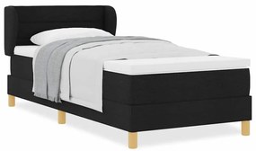 Cama Box Spring vidaXL com Colchão Preto 90x200 cm Tecido