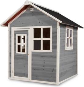 Casa de brincar infantil exterior para crianças Loft 100 em madeira - Cinzenta