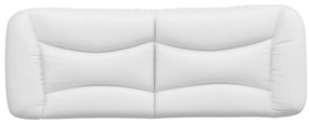 Almofadão de cabeceira 140 cm couro artificial branco