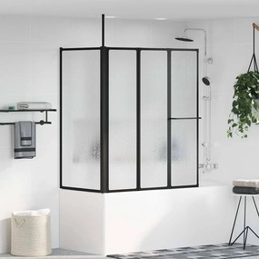 vidaXL Resguardo de duche Dobrar Preto 120 x 70 x 137 cm Alumínio