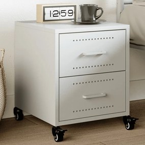 Mesa de cabeceira 36x39x43,5 cm aço branco