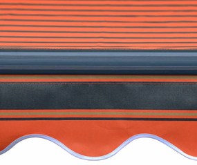 Toldo retrátil manual com LED 450x300 cm laranja e castanho