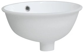 Lavatório casa de banho oval 33x29x16,5 cm cerâmica branco
