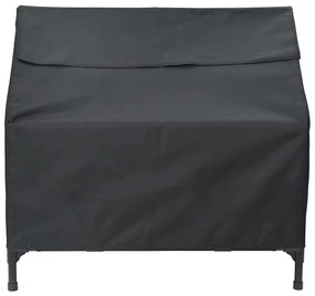 Casa para Cão Preto Tecido Oxford e Aço