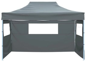 Tenda dobrável profissional festas 3 paredes 3x4m aço antracite