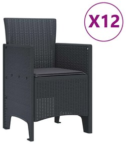Conjunto de Jantar para Jardim 13 pcs Antracite Grande