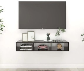 vidaXL Estante de parede 102x30x17 cm derivados de madeira preto