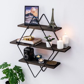 Prateleira de Parede Erysimum – Preto Nogueira – 60x40x15 cm | Tribo H