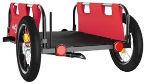 Reboque de bicicleta tecido oxford/ferro vermelho