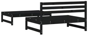 2 pcs conjunto lounge de jardim madeira de pinho maciça preto