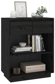 Armário consola 60x34x75 cm pinho maciço preto