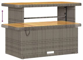 Conjunto de Sofá de Jardim de 9 Peças com Almofadas Cinza Rattan PE Ac