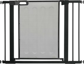 Barreira de segurança para animais de estimação com fecho automático de dupla bloqueio, largura 75-103 cm, preta