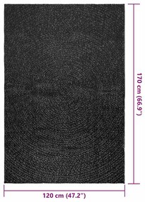 Tapete ZIZUR antracite 120x170 cm aspeto juta interior exterior