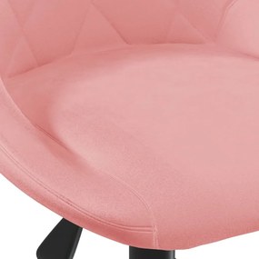 Cadeira de jantar giratória veludo rosa