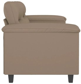 Sofá de 2 lugares 120 cm couro artificial cor cappuccino