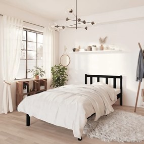 810071 vidaXL Estrutura de cama 90x200 cm pinho maciço preto