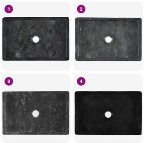 Lavatório 45x30x12 cm mármore preto brilhante