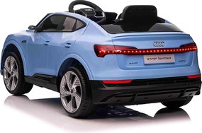 Carro elétrico para crianças Audi E-tron Sportback 12V, comando remoto 2,4 GHz, entrada USB/AUX, suspensão, bateria de lítio, luzes LED, 2 motores de
